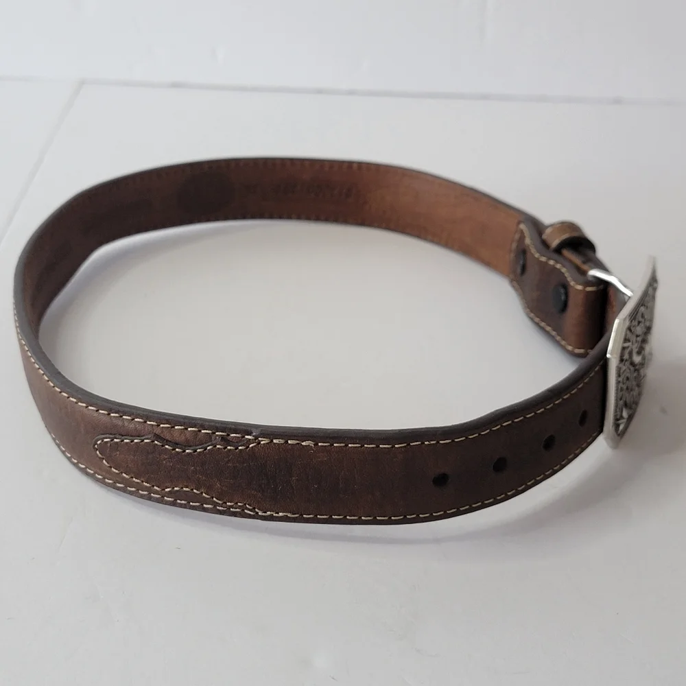 Wester Leather 3D Longhorn Buckle Belt